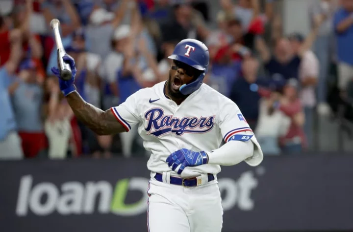 Alternate angle of Adolis Garcia’s spectacular Game 5 home run is pure baseball art