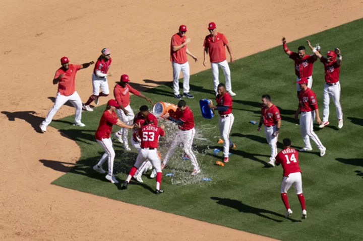 Jeter Downs' RBI single caps 6-run ninth as Nationals rally past A's 8-7 for series sweep