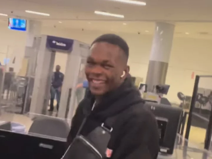 UFC rivals Israel Adesanya and Alex Pereira in humorous airport run-in