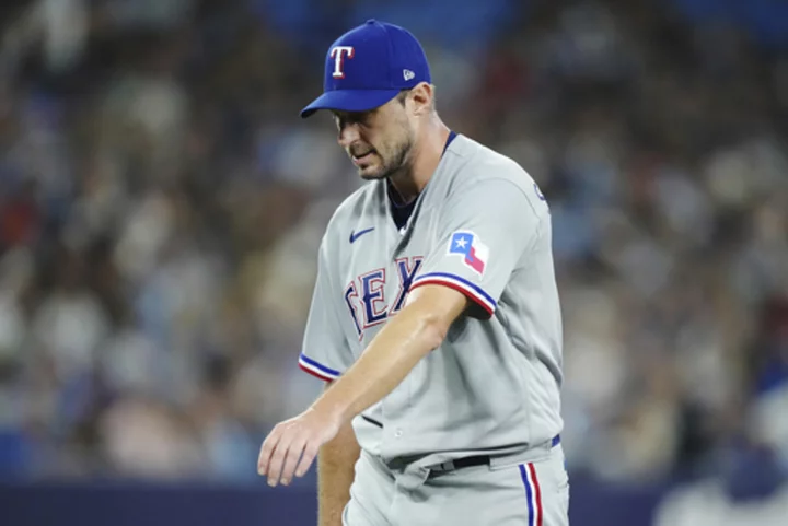 Rangers RHP Scherzer to miss rest of regular season because of strained muscle in shoulder