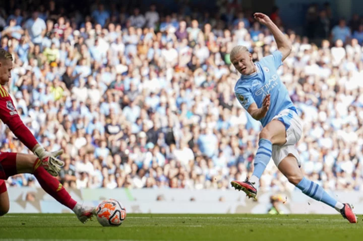 Haaland nets hat trick as Man City beats Fulham after disputed first-half goal