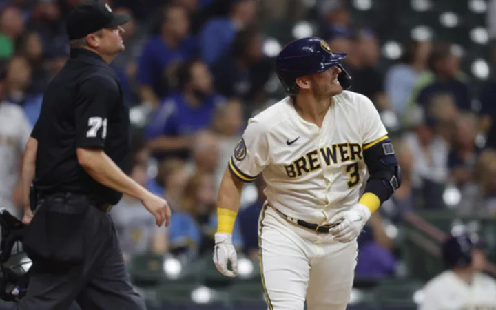 Josh Donaldson homers and Freddy Peralta's strong pitching lead Brewers over Marlins 3-1