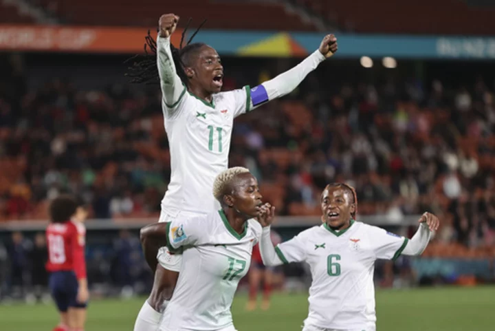 Zambia's Barbra Banda scores the 1000th goal in Women's World Cup history