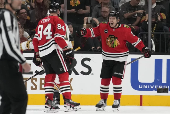 Chicago hands Vegas first loss of season, 4-3 in OT