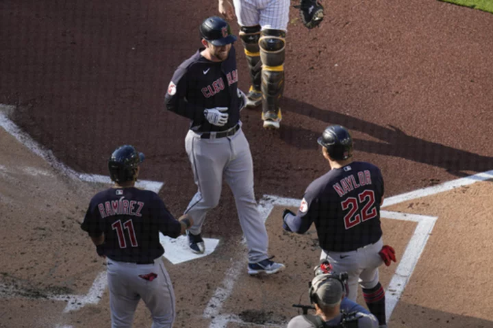 Fry hits 1st MLB homer, Ramírez helps the Guardians beat the Padres 8-6 to prevent a 3-game sweep