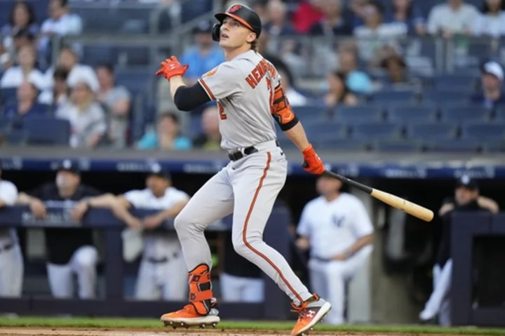 Henderson's 2 homers, 4 hits, 5 RBIs lead Orioles to 14-1 rout of Yankees and Severino