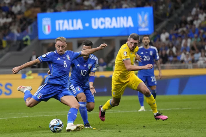 Italy beats Ukraine in key Euro 2024 qualifier. Spain wins big and Romania fans' chants stop game