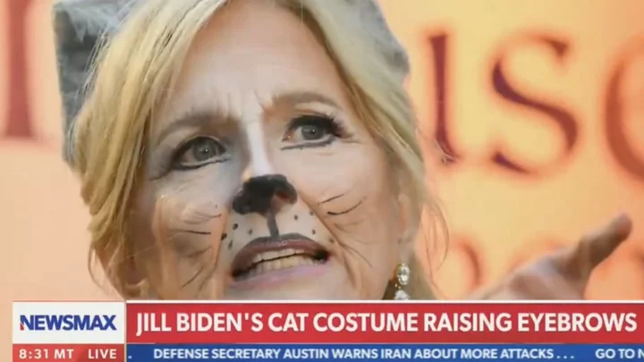 Newsmax Host Claims 'A Lot of People' Thought Jill Biden's Halloween Makeup Looked Like a Hitler Mustache