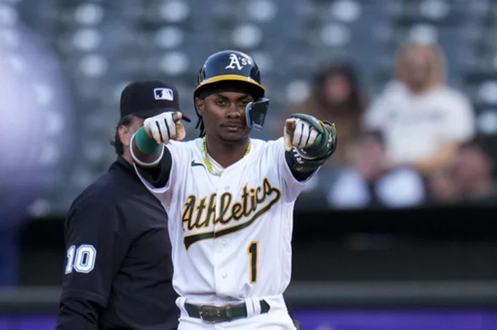 A's score winning run on a Braves fielding error for 2nd 2-game win streak of season