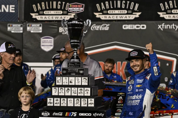 Hendrick, Larson shows strength at Darlington to start the NASCAR playoffs