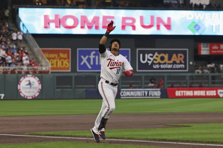 Twins hit 3 solo HRs and top the slumping D-backs 3-2; Taylor's tiebreaker came in the 7th