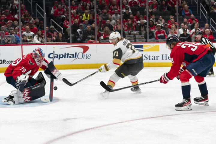 Lindgren makes 35 saves as the Capitals shut out the defending champion Golden Knights 3-0