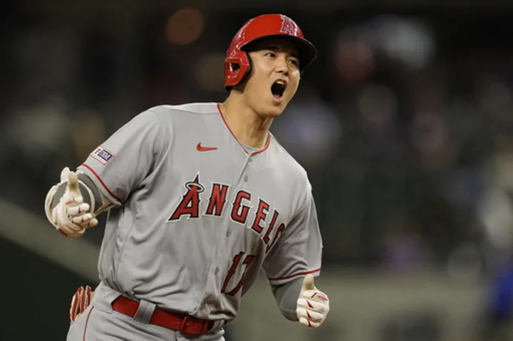 Ohtani's 2nd homer of night lifts Angels to 9-6 win over Rangers in 12th