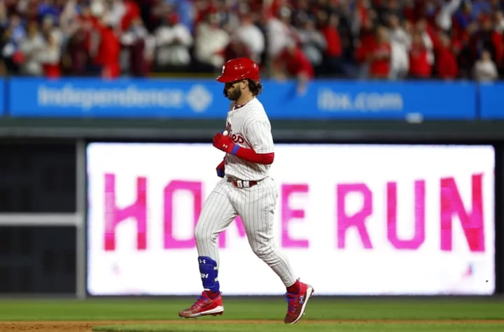 Alternative angle shows Bryce Harper giving Orlando Arcia icy staredown after Game 2 mocking