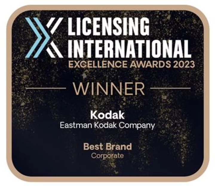 Kodak Wins Prestigious Licensing International Excellence Award Honoring Innovation and Creativity in Brand Licensing