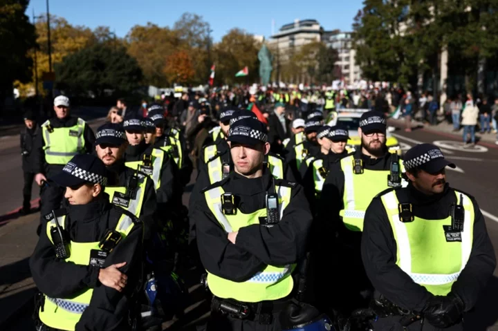 Thousands march in London at Armistice Day pro-Palestinian demo