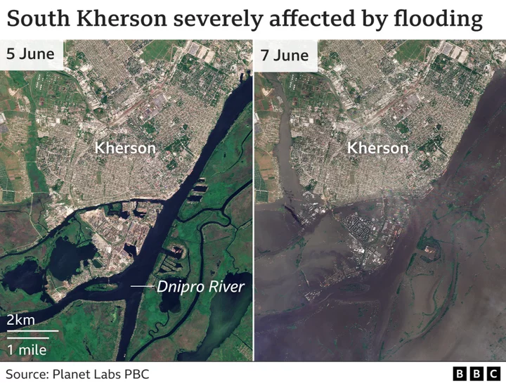 Ukraine dam: Dislodged mines a major concern as residents flee Kherson