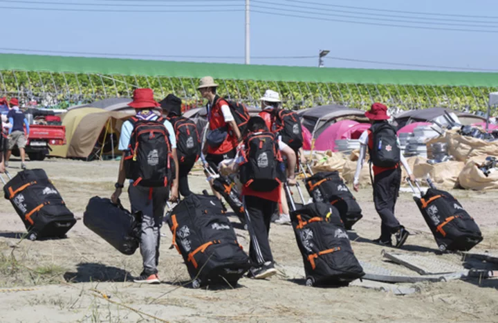 South Korea begins evacuating thousands of global Scouts from its coast as a tropical storm nears