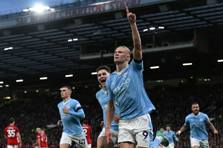 Haaland scores twice as Man City cruise past Man Utd