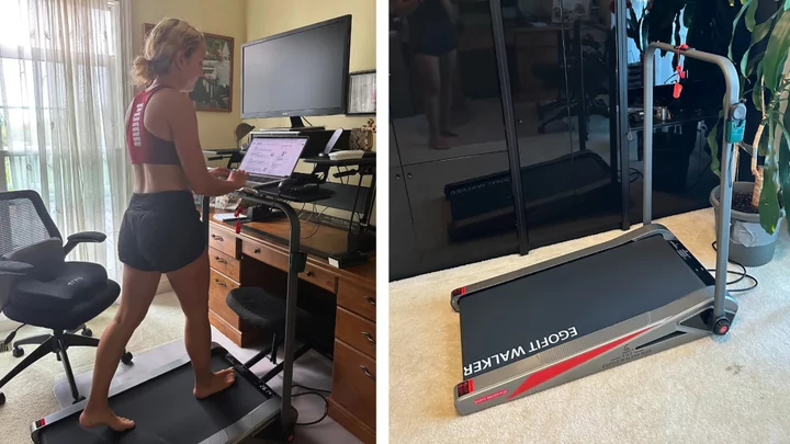 I tried the Egofit Walker Plus-M1T under-desk treadmill while I worked