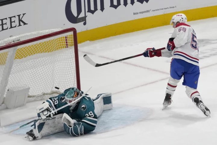 Jesse Ylönen scores in sixth round of shootout as Canadiens beat Sharks 3-2