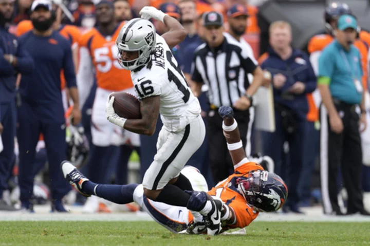 Raiders WR Jakobi Meyers ruled out for Sunday's game at Buffalo with concussion