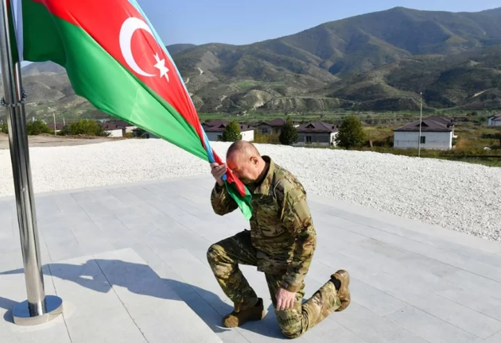 Victorious Aliyev says fulfilled Azerbaijani 'dream' in Karabakh