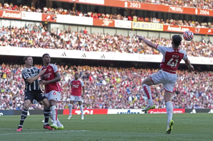 Rice and Jesus score in injury time as Arsenal earns 3-1 win over Manchester United in EPL