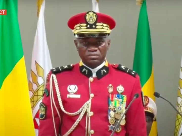 Military junta leader is sworn in as Gabon's interim president