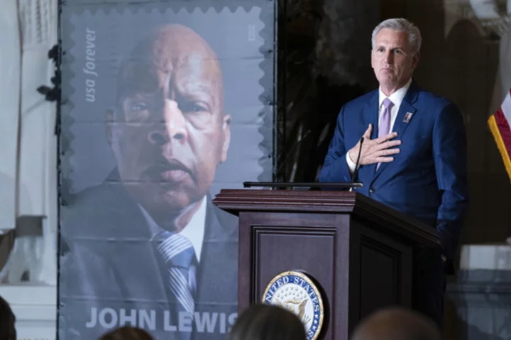 Stamp of civil rights icon John Lewis unveiled in ceremony at the US Capitol